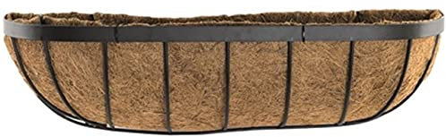 Siam Express Metal Wall Coco Liner Trough Basket Planter Window Sill Boxes Natural Coconut Planter Outdoor Plant Garden Decor (30)