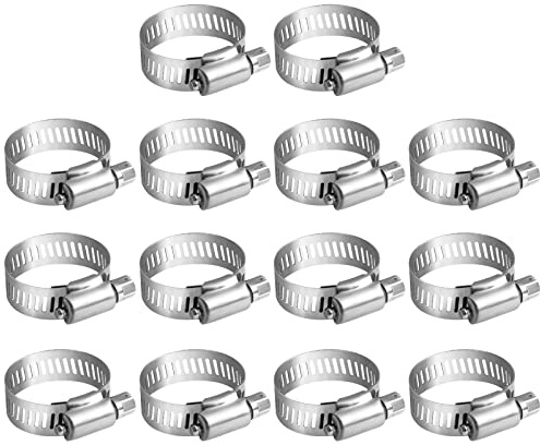 MIAHART 18-32mm Schlauchschellen Edelstahl verstellbare Schneckengewinde-Schlauchschellen für flexible Schlauchleitungen 14er Pack (18-32mm)