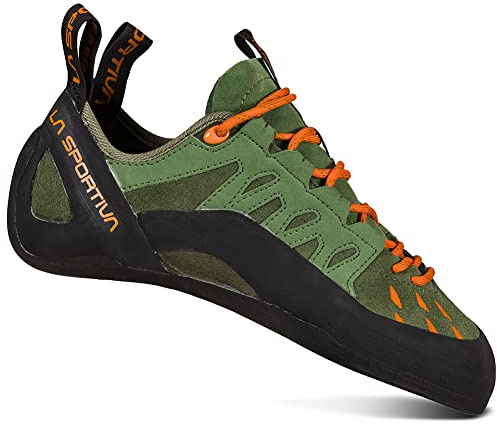 La Sportiva Men's Tarantulace Rock Climbing Shoes, Olive/Tiger, 8