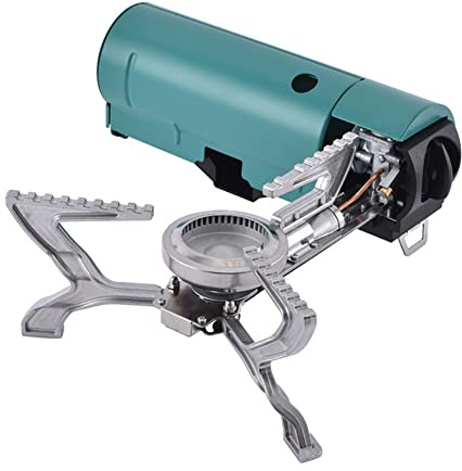 Tentock Réchaud à Gaz de Camping Portable 2670 W Pliable avec Allumage Piezo et Pochette de Transport pour la Cuisine en Plein Air Randonnée Pique-nique Trekking (bleu)