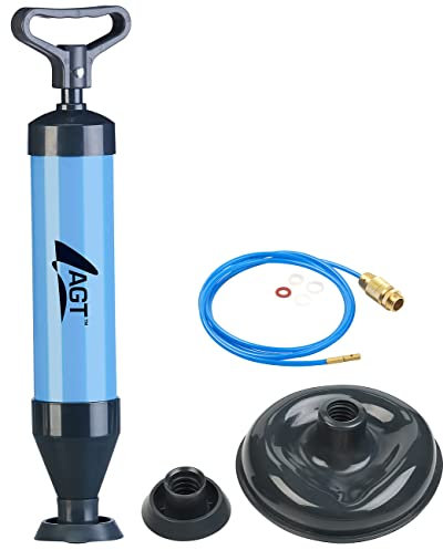 AGT Hochdruck-Rohreiniger: 2in1-Saugglocke & Abflussreiniger + Hochdruck-Universal-Schlauch, 2 m (Hochdruckreinigerschlauch, Rohreiniger Hochdruckschlauch, Pumpe)