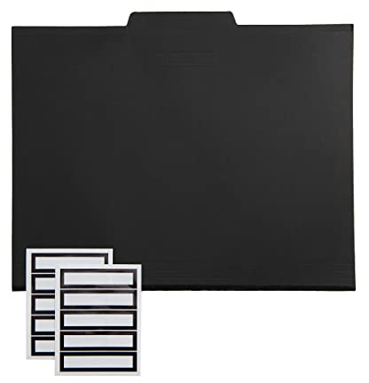 russell+hazel File Folders, Office Supplies, Black, with Labels, 11.75'' x 9.75'', 12-Count (62865)
