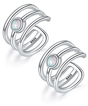 CHIC & ARTSY Ear Cuff Set Damen Ohrmanschette Ohrringe 925 Sterling Silber Earcuffs Set Helix Knorpel Ohrmanschette Ohne Ohrloch Wickelohrring Fakepircings Ohr Cuffs Ohrklemme