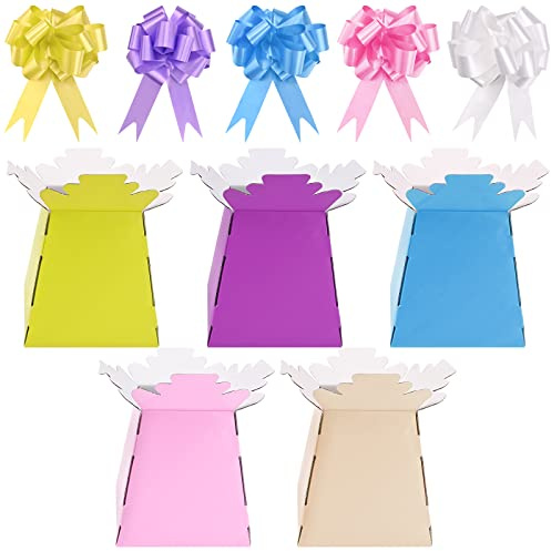 5 Pcs Bouquet Box Set with Pull Bows - Gift Box Decoration for Weddings & Birthdays DIY Chocolate