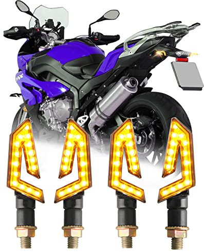 JMTBNO 4pcs Freccia Moto Indicatori di direzione Universali 12V 15 LED per Street Sport Bike Dirt Bike Cruiser Scooter Quad Enduro OffRoad
