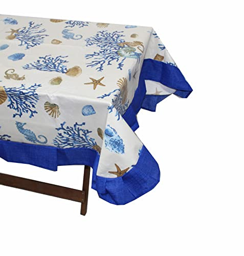 Russo Tessuti Tovaglia Copritavolo ANTIMACCHIA Corallo Cerata Plastificata Cactus Arredo Cucina-Corallo Blu-6 POSTI