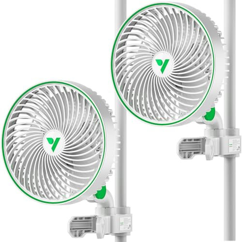 VIVOSUN AeroWave E6 Grow Tent Fan 6”, EC Motor, Smart Wifi Control, US Patented Auto Oscillating Clip fan, IP54, Strong Airflow but Quiet for Hydroponic Ventilation Circulation 2-Pack