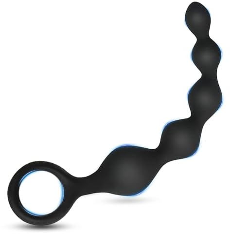 BDSMJOY Perline anali Catena anale Silicone, Plug anale per donne e uomini, Plug anale Giocattoli sessuali Giocattoli anali, Giocattoli sessuali per coppie Sesso estremo (S)