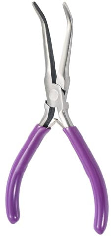 Fischgrätenzange, Gebogene Spitzzange mit Rutschfestem Griff Fischgrätenpinzette Werkzeug Kohlenstoffstahl Fischzange zum Klemmen und Herausziehen Winziger Fischgräten