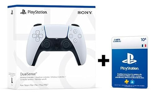 Playstation Sony, Manette sans fil DualSense 5 + 10€ Carte Cadeau Compte PSN français uniquement [Code par Email]