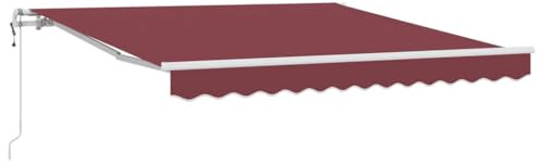vidaXL Markis automatiskt infällbar vinröd 300x250 cm