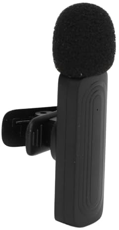 Tangxi Kabelloses Ansteckmikrofon Zum Anstecken, Rauschunterdrückung, 13 Stunden Aufnahmezeit für Videointerviews, Podcast-Vlog, Befestigen Sie Es an Ihrem Hemd, Kabellose (Black)
