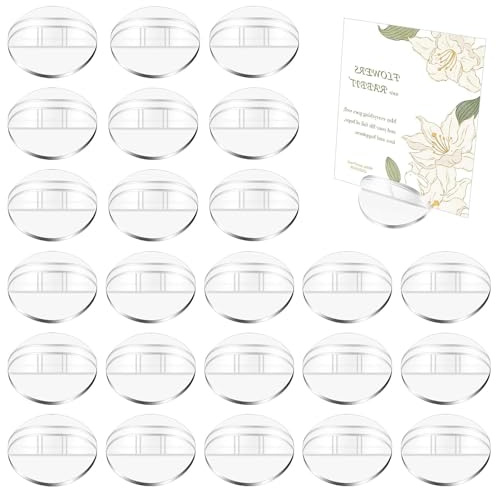 BLMHTWO 24 Pcs Card Stands Acrylic Card Stands Table Sign Holder Stand Card Display Place Cards Holders Table Menu Holders Small Clear Plastic Display Stands for Wedding Photos Memos Pictures Display