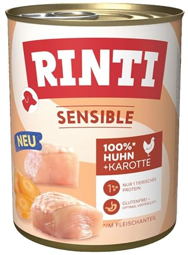 Rinti Sensible Huhn & Karotte | 6X 800g Hundefutter nass