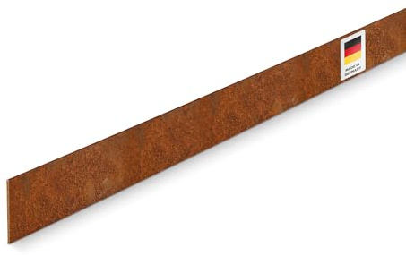 blizz-z terraflex cort Weg- und Beeteinfassung Cortenstahl (2 m x 10-30 cm) Stärke 3 mm | Rasenkantenband, Beeteinfassung, biegbar, formbar, walzblank | Made in Germany (2 m x 30 cm (1 Stück))