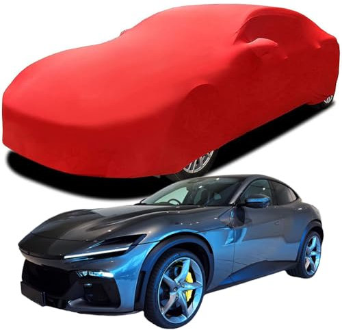LYJXD Auto Abdeckung für Ferrari Purosangue, Indoor Schutz Elastisch Atmungsaktiv Staubschutz Weich Stretch Stoff Autoabdeckung,Red