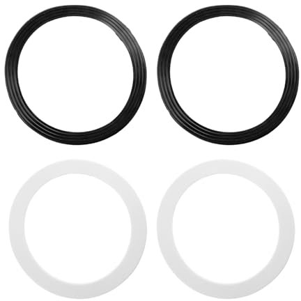 Tabanzhe Sink O Ring-2 Set 110 mm Seal Washer Rubber Basin Plug Replacement Black Rubber and White Silicone Sealing Ring Sink Drain Accessories for Tap Washers Basin Plug