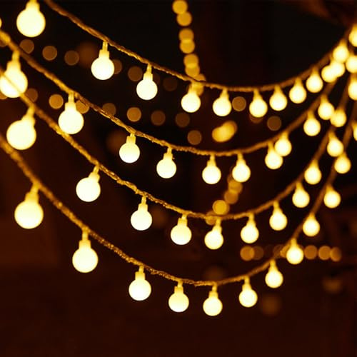 ENLACE Lichterkette Kugeln, 3M 20 LED Warmweiß Kugel Batteriebetriebene Lichterkette, Globe Lichterketten Innen Außen, für Hochzeit, Party, Weihnachten, Garten, Zimmer, Balkon, Camping
