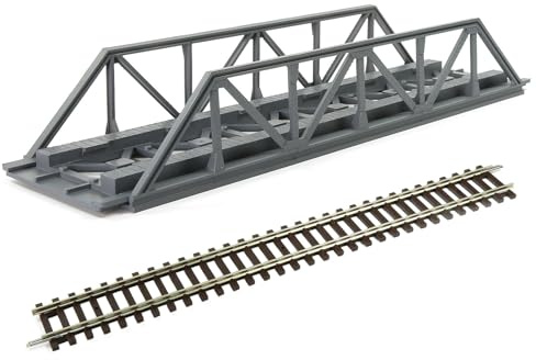 Evemodel 1 jeu de piste H0 1:87 modèle pont à treillis mono-voie pour modélisme ferroviaire (gris foncé)
