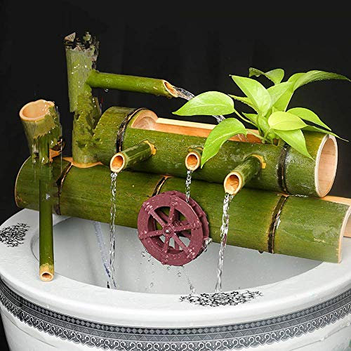 Decorazione per Fontana in bambù, Fontana in bambù, Fontana con Pompa, sculture, Statue, Decorazioni per la casa, Artigianato, Giardino in bambù Fatto a Mano per l'acqua (40 cm)