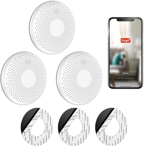 SAVS CS11W Kombinierter Rauch und CO Melder WLAN 3er-Pack – 10 Jahre Batterie – Rauchmelder und Kohlenmonoxid Melder - Smart WiFi kompatibel mit Tuya App – Montage ohne Bohren