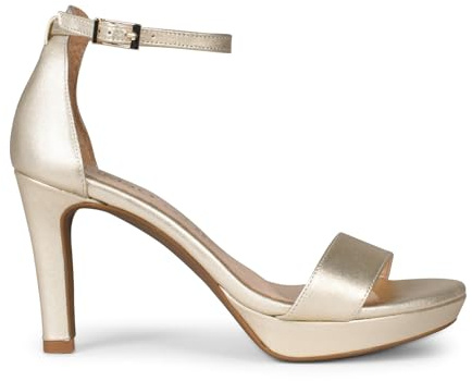 miMaO. Sandalias elegantes de tacón alto con plataforma de Piel. Hecho en España