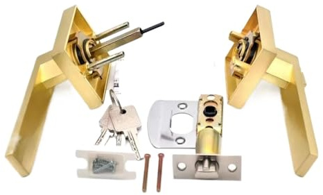 Serratura for maniglia della porta interna con nucleo/perno for camera da letto, kit maniglia for serratura for porta for carichi pesanti, accessorio for serratura di sicurezza(E)