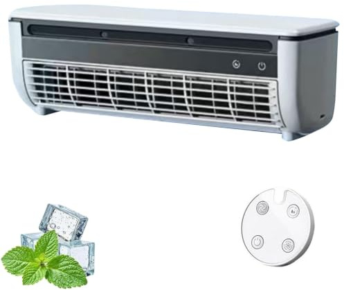 Aire Acondicionado de Pared para Cocina sin Necesidad de taladrar, Nuevo Aire Acondicionado inalámbrico, Mini Aire Acondicionado portátil de Pared para Cocina y Dormitorio (Blanco)
