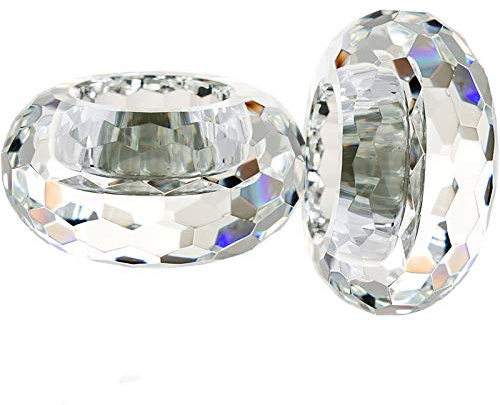 Donoucls Crystal Tealight Candle Holders, Handmade Cut Crystal Candle Holder Banquet Decorations for Home 3.2 Diameter x 1.6 High Set of 2
