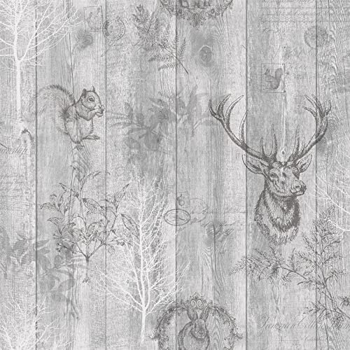 Holden Decor Glasshouse silver paper Quality wallpaper, Vinyl smooth finish,Paper finish,Easy to hang (Grey)