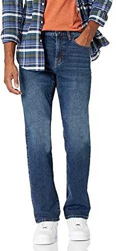 Amazon Essentials Jeans Slim Fit Elasticizzati, Bootcut - colori fuori produzione Uomo, Delavé Medio, 34W / 34L