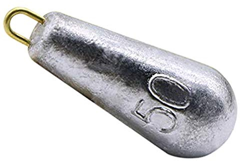 CZ-XING 10 pezzi attrezzatura da pesca – Pesi da pesca in mare pesi da pesca a piombo utilizzati per pesca costiera surf traghetto mare (gocce d'acqua -50 g)