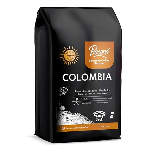 Bocono Specialty Coffee. Caffè Colombiano Specialty Coffe. Caffe in Grani 1 kg. Caffè in Grani Naturale di Specialità Tostatura Media Artigianale. Processo Lavato. Caffe in Grani Arabica per Espresso