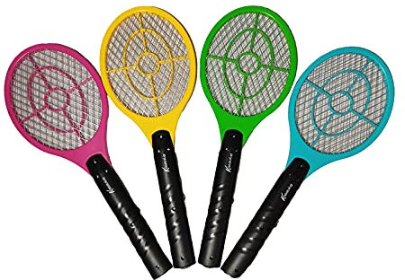 VIRSUS 1 Racchetta Elettrica anti insetti per Zanzare e Mosche, Protezione Maglia a Doppio Strato, colore chiaro assortito, Potenza 3W, batterie Non incluse, per interni ed esterni