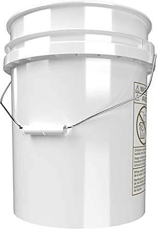 detailmate Black&White Set | Magic Bucket Wash Hink 20 liter/5GAL vit | Tillbehör för professionell bilhandtvätt | Rengöringshink, perfekt för biltvätt, motorcykeltvätt, bilvård