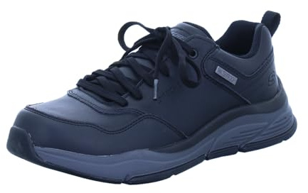 Skechers Herr 210021 Bkgy Basket, Svart läder grått vattentätt, 47.5 EU