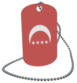 U24 Dog Tag Erkennungsmarke ID Tag an Kette Flagge Anjouan Alu 30 x 50 mm
