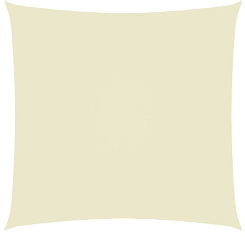 (Schneller Versand) Sonnenschutz für Gärten, Pools, Mahlzeiten im Freien, Dächer, Höfe und Balkone Sonnensegel Oxford-Gewebe Quadratisch 6x6 m Cremeweiß