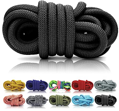 Ganzoo PPM Seil 5 m am Stück, 10 mm Stärke, schwarz, Polypropylen Multifilem Tauwerk zum Flechten, Knoten und Takeln, pflegeleicht, wetterfest, lichtbeständig und schwimmfähig, für DIY Hundezubehör
