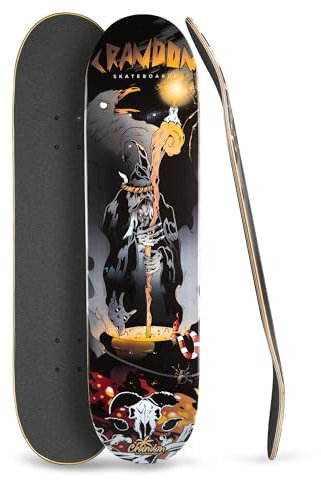 Crandon-Brett geeignet für Anfänger und Profis Nur Skateboard + Sandpapier, 7-lagiges kanadisches Ahornholz. Erhältlich in DREI Größen: 7,75/8/8,25 Zoll.