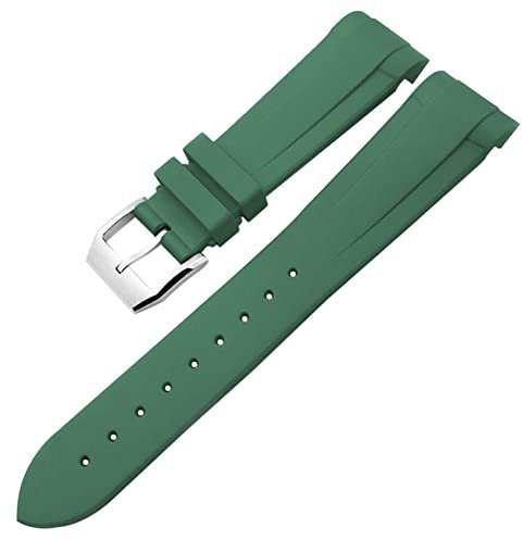 GANYUU Gummi-Uhrenarmband 22 mm Silikon-Uhrenarmband für Tudor Heritage Black Bay Pelagos wasserdichte Armbänder (Farbe: grüne Nadel, Größe: 22 mm)