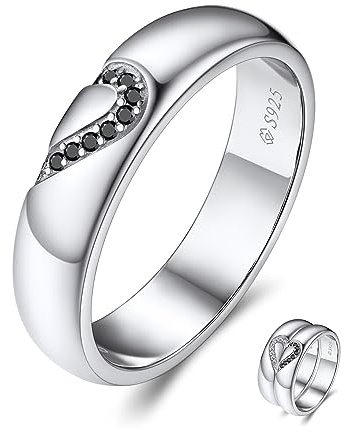 MomentWish Moissainte Partnerringe Eheringe, 925 Sterlingsilber Trauringe Hochzeitsringe Paar Verlobungsring für Ihn-67(21.4)