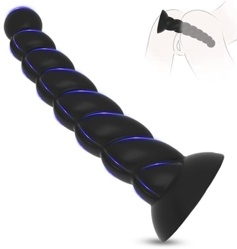 BDSMYOU Analplug für Männer Frauen Anfänger,Analdilos Herren,mit Dildo Saugnapf,Sex Spielzeug Beide,Anal Plug Anal Dildo Schwarz,Buttplug Anal Beads Analkugeln Analkette Dildos Analspielzeuge (L)