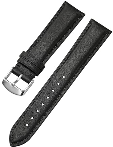 Afany Leder Uhrenarmband für Herren Damen-Weich Schnellverschluss Uhrenarmbänder Ersatz-Smartwatches Armband-Schwarz Braun