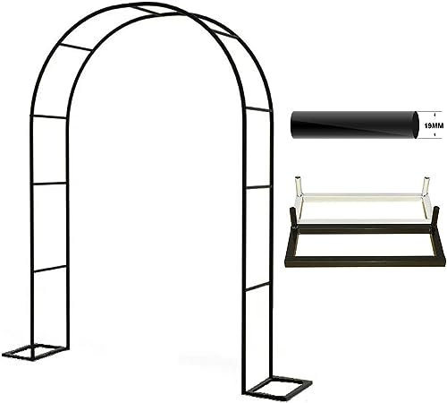 GueTTO Rosenbogen Verzinkt Rost Rankhilfe Torbogen Rosen Gartenbogen Freistehend Hochzeit Rankbogen Metall Stabil Für Pergola Terrasse Hinterhof Breite 120 140180 240 300cm,Schwarz,W140*H230cm