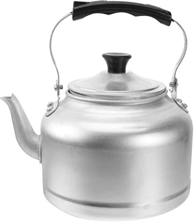 1pc Bollitore in alluminio vintage Fornello elettrico portatile Zaino in spalla Macchina per il caffè Retro Macchina per caffè espresso Fischio Teiera Stufa Bollitore Teiera Scaldahotel Bollitore p