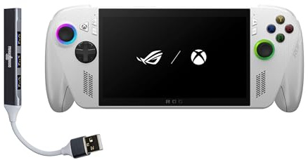 ASUS ROG Ally Gaming - Pantalla táctil FHD de 7 pulgadas (AMD Ryzen Z1 Extreme, 16 GB LPDDR5X, 512 GB SSD, AMD Radeon, huella dactilar, WiFi 6E, Bluetooth 5.3, Win 11 Home) con expansor de puerto USB