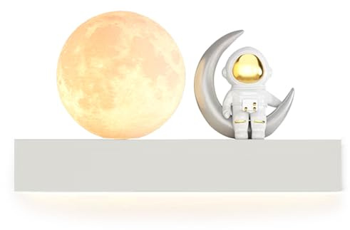 GUANSHAN Astronaut Mond Wandleuchte Kinderhafte Cartoon Nachttisch Wandleuchte Kreative Hintergrund Nachtlicht Mond Ambientebeleuchtung Für Schlafzimmer, Kinderzimmer
