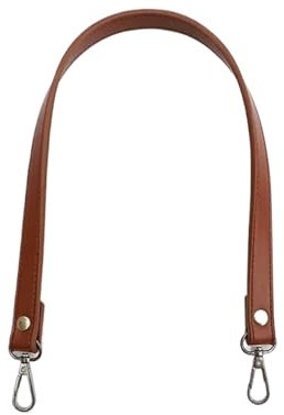 ZacLAy 50Cm Leder-Ersatz, Kurze, Einzelne Schultergurte, Taschenzubehör, Taschengriffe, Einfarbiges Muster, Braun, Silber