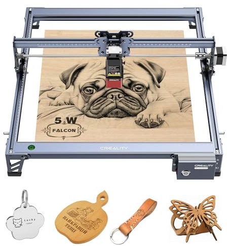 Creality Falcon - Macchina per incisione laser da 5 W, ad alta precisione, 10000 mm/min, per legno, metallo, vetro, pelle, incisione laser fai da te per principianti